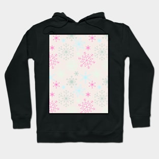 Falling Snowflakes - Sweet Pastel - Minimalist Colorful Holidays Hoodie